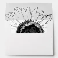 Black and White Sunflower Envelope