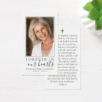 Minimalist Photo Memorial Prayer Card