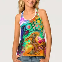 Blue, Black, Purple, Yellow colorful     Tank Top
