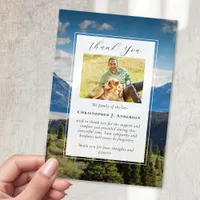 Mountains Nature Photo Sympathy Funeral Memorial Thank You Card