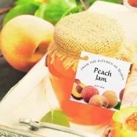 Canning Homemade Peach Jam and Ingredients Jar Tag