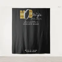Mob Wife Martini Black Bachelorette Party Backdrop