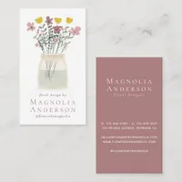 Wildflowers Dusky Pink Florist Business Card