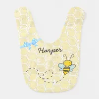 Personalized Baby Bees and Honeycomb Bib