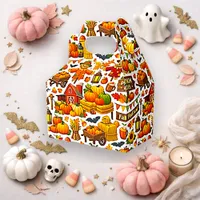 Warm Autumn Harvest Farm Festival Pattern Favor Boxes