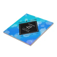 Elegant 41st Blue Topaz Wedding Anniversary Ceramic Tile