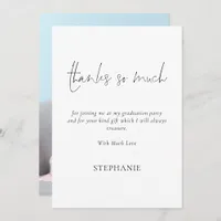 Thanks So Much Script Photo Graduation Thank You Card