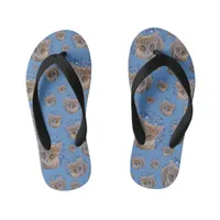 Cute red kitten - cat pattern kid's flip flops
