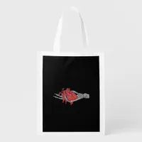 Heart Skeleton Hands  Grocery Bag
