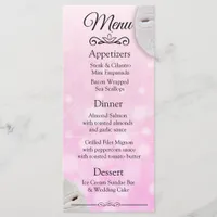 Oceanic Sand Dollar Pink Wedding Menu Card