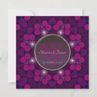 Berry Pink Magic Monogram Engagement Invitation