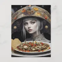 Blond Woman On Planet Taco Fantasy Postcard