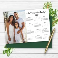 2024 Green Modern Minimalist Family Photo Calendar