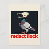 A surreal surveillance camera pigeon  postcard