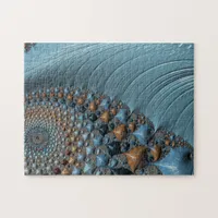 Abstract Fractal Southwestern Turquoise Jigsaw Puzzle