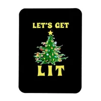 Let's Get Lit Funny Christmas Drinking Classic Magnet