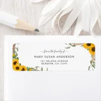 Boho Sunflower Family of Funeral Return Address Label