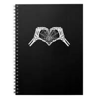 Skeleton Heart Hands Spiderweb Halloween Spooky Wo Notebook