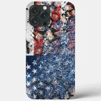 *~* AP27 Stars Stripes USA Flag Leopard Distressed iPhone 13 Pro Max Case