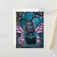 Beautiful Fairy With Black Antlers Postcard
