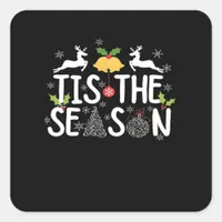 Tis The Season Classic Minimal Clean Square Sticker