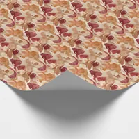 Abstract Watercikir Pattern in Warm Autumn Colors Wrapping Paper