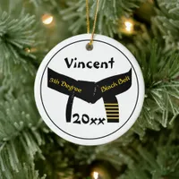 Martial Arts 5th Degree Black Belt Ceramic Ornament