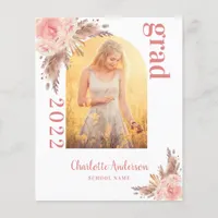 Pampas grass blush budget graduation announcement