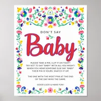 Fiesta Baby Shower Game Don't Say Baby Poster