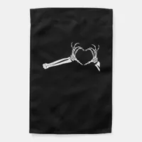 Funny Skeleton Heart Hands Halloween Costume Garden Flag