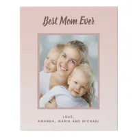 Mother blush pink photo faux canvas print
