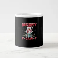 Retro Merry Christmas F-Caw-F Chicken  Giant Coffee Mug