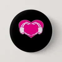 Heart Skeleton Hands Gothic Valentine  Classic Button