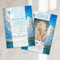 Landscape Clouds Photo Sympathy Funeral Memorial Thank You Card