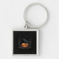 Caw-F's Spooky Pumpkin Halloween Classic Keychain