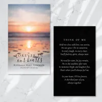 Sunrise Ocean Photo Memorial Prayer Card