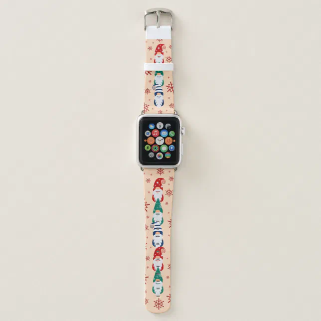 Hygge Christmas Gnome for the Holidays Snowflakes Apple Watch Band