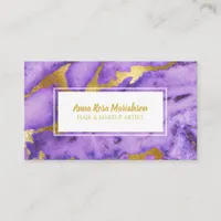 *~* Gold Deep Purple Marble Popular Chic Business Card