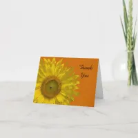 Yellow Sunflower on Orange Thank You