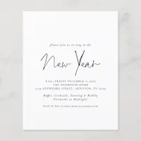 Budget Simple Text New Years Eve Party Invite