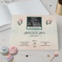 "Guess Who" Gender Reveal Ultrasound Baby Shower Foil Guest Book
