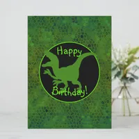 Green Dinosaur Hide Happy Birthday!  Card