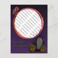 Bat, Jack o' Lanterns, Tombstone, Add Photo Frame Postcard