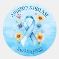  Addison's Disease Awareness Ribbon Classic Round Sticker