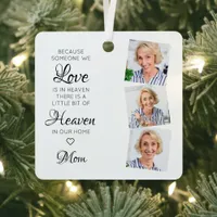 Someone In Heaven Loving Memory 3 Photo Memorial Metal Ornament