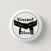 Martial Arts 4th Degree Black Belt Pinback Button