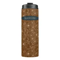 Country Flowers Hand Drawn Pattern Brown Rustic Thermal Tumbler