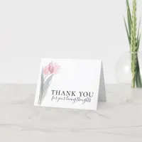 Watercolor Tulip Funeral Thank You Card