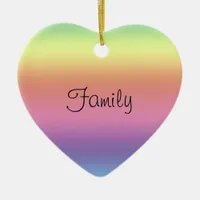 Ornament - rainbow colors and Family Heart