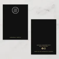 Black Add Your Logo Hoop Earring Display Card